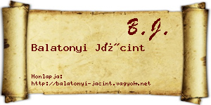 Balatonyi Jácint névjegykártya